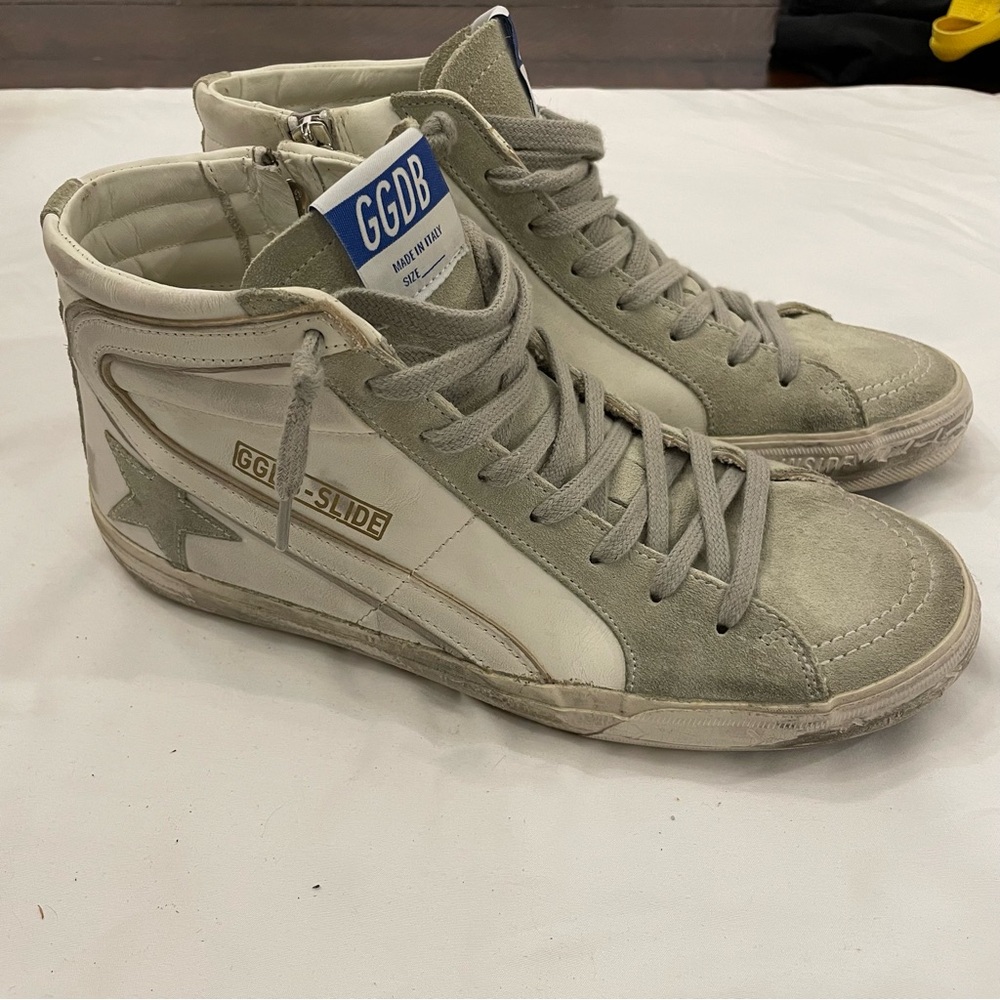Golden Goose High Top Slide in Leather with Suede Details size 41, US Women's 11 - Picture 1 of 12